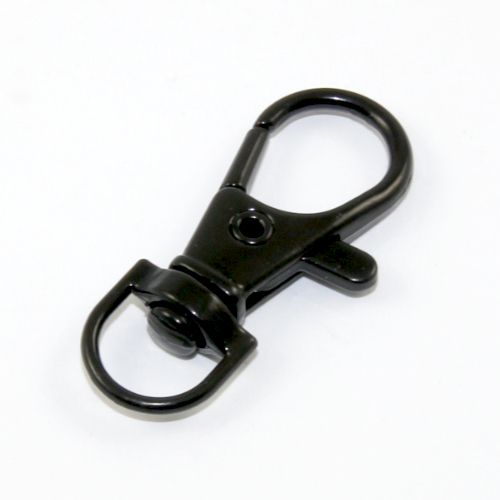 36mm Lobster Keyring with Swivel - Black