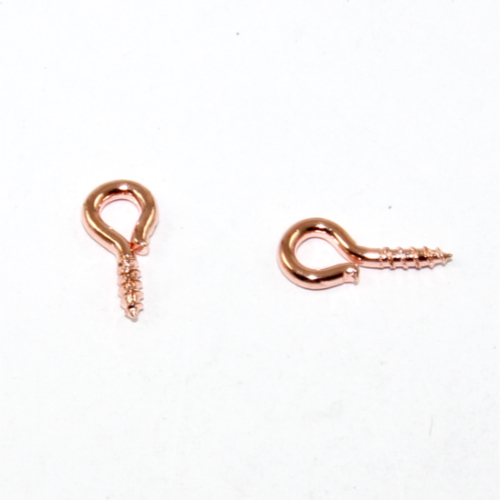 10mm Screw Eye Pin Bail - Rose Gold