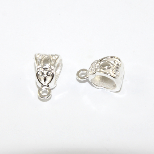 13mm x 8mm Etched Pendant Bail - Silver