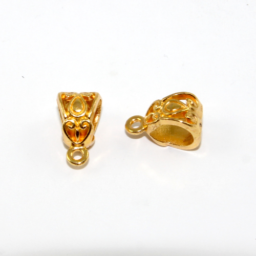 13mm x 8mm Etched Pendant Bail - Bright Gold