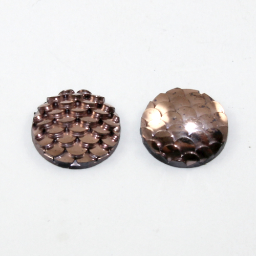 12mm Mermaid / Fish / Dragon Scale Dome Cabochon - Rose Gold