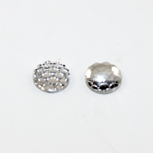 10mm Mermaid / Fish / Dragon Scale Dome Cabochon - Silver