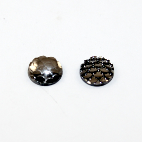 10mm Mermaid / Fish / Dragon Scale Dome Cabochon - Hematite