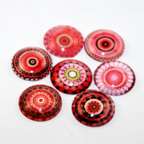 20mm Mixed Red Patterns Cabochon