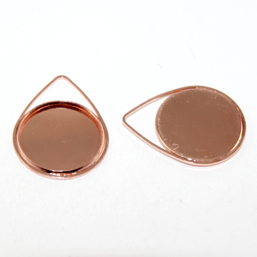 20mm Tear Drop Cabochon Pendant Setting - Rose Gold