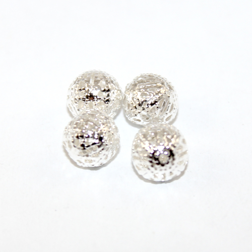 10mm Hollow Filigree Ball - Silver