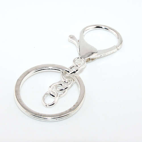 Keyring with Split Ring & Chain - Silver