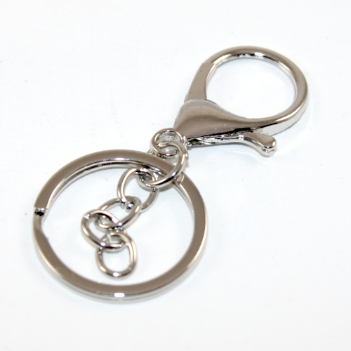 Keyring with Split Ring & Chain - Platinum
