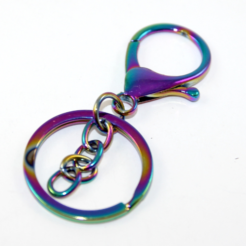 Keyring with Split Ring & Chain - Rainbow