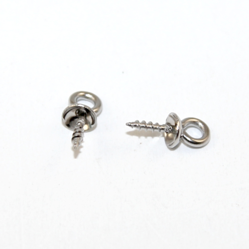 4mm Screw in Eye Pin with Bead Cap - 304 Stainless Steel