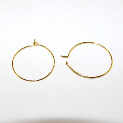 30mm 304 Stainless Steel Hoop Earring - Pair - Bright Gold