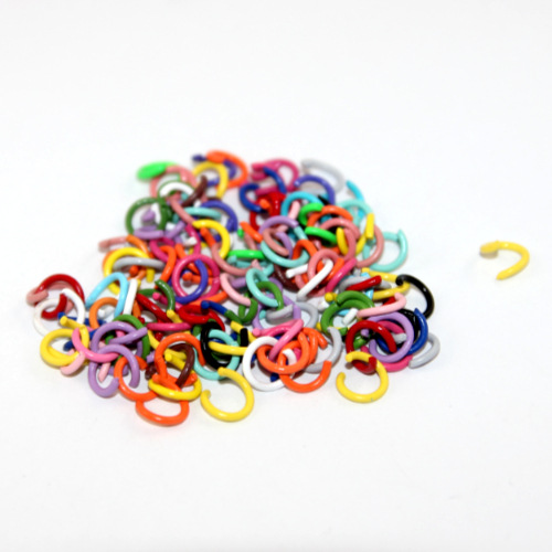 8mm x 1.1mm Jump Ring - Mixed Colours - 100 Piece Pack