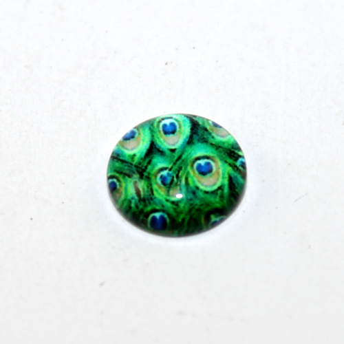 12mm Peacock Feather Cabochon