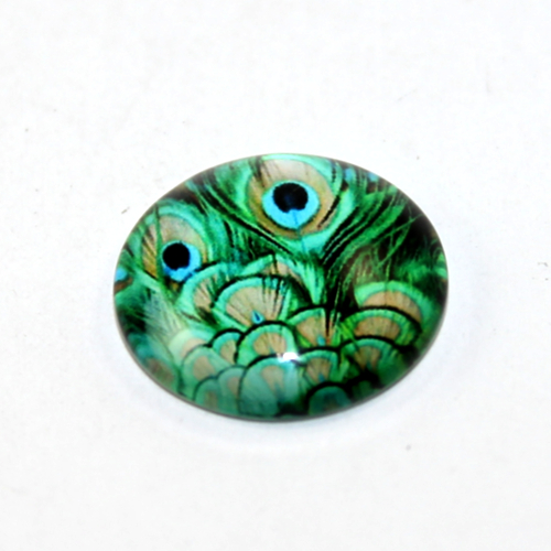 20mm Peacock Feather Cabochon