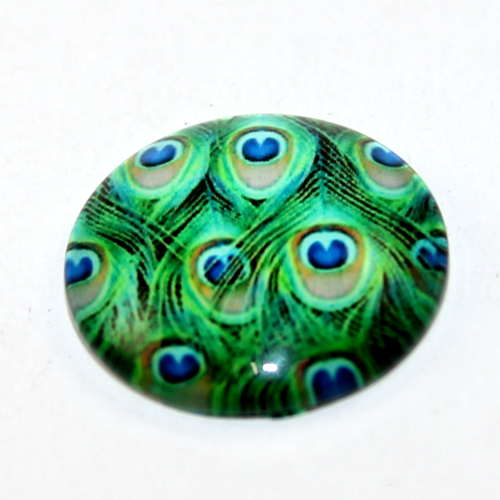 25mm Peacock Feather Cabochon
