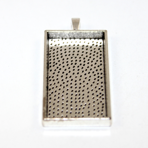 24mm x 48mm Rectangle Cabochon Setting - Platinum