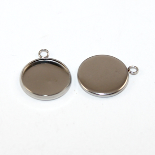 12mm 304 Stainless Steel Cabochon Pendant Setting 