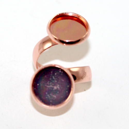 12mm Double Cabochon Ring Setting - Rose Gold