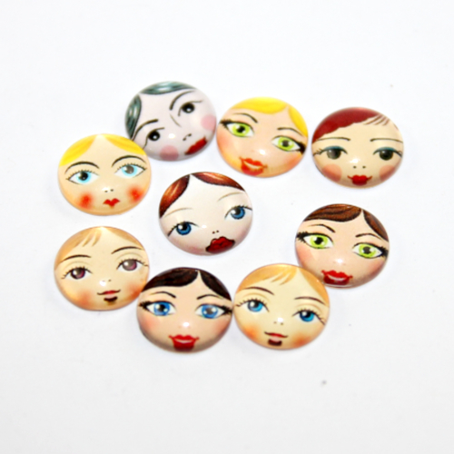12mm Mixed Face Pattern Cabochons