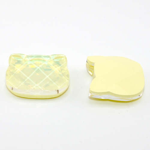 20mm x 23mm Cat Face Faceted Stone - Jonquil Opal AB Lacquer