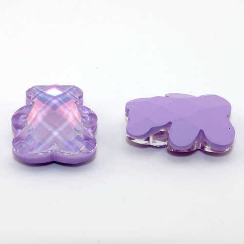 20mm x 25mm Bear Faceted Stone - Violet Opal AB Lacquer