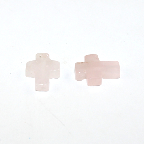 12mm x 16mm Rose Quartz Cross Bead