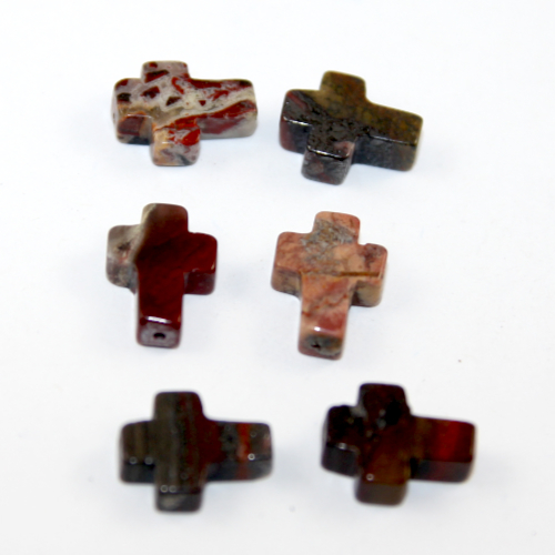 12mm x 16mm Red Jasper Cross Bead