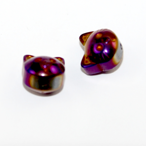 8mm Cat Hematite Bead - Purple