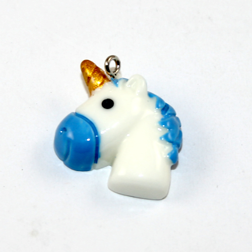 Unicorn Head Pendant - 2 Piece Pack - Blue