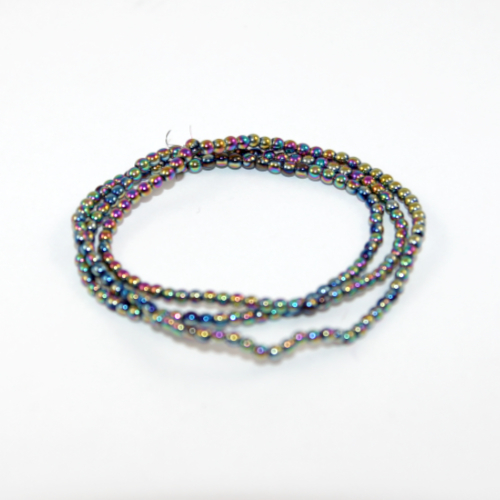 2mm Electroplated Hematite Beads - 38cm Strand - Rainbow