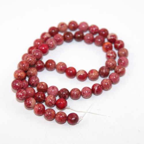 6mm Red Sea Sediment Jasper Round Beads - 38cm Strand