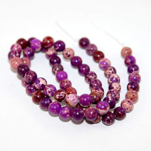 6mm Mauve Sea Sediment Jasper Round Beads - 38cm Strand