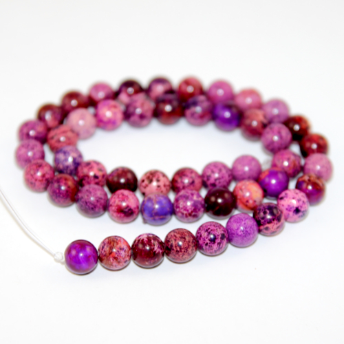 8mm Mauve Sea Sediment Jasper Round Beads - 38cm Strand