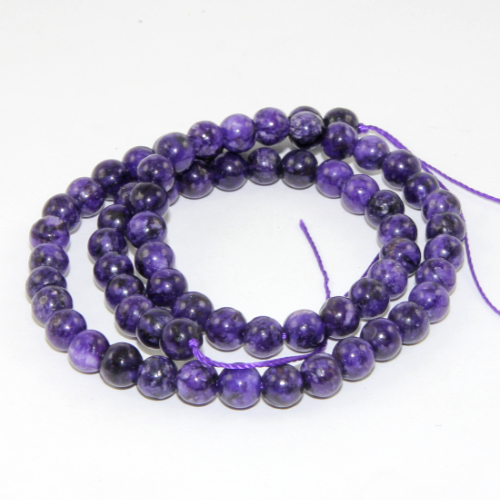 6mm Charoite Round Beads - 38cm Strand