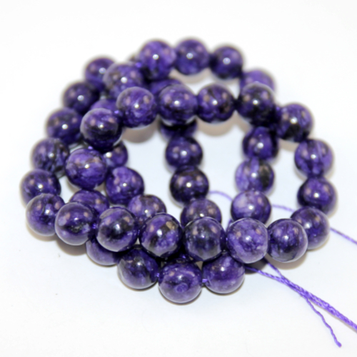 8mm Charoite Round Beads - 38cm Strand