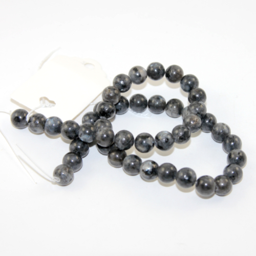 8mm Black Labradorite Round Beads - 38cm Strand