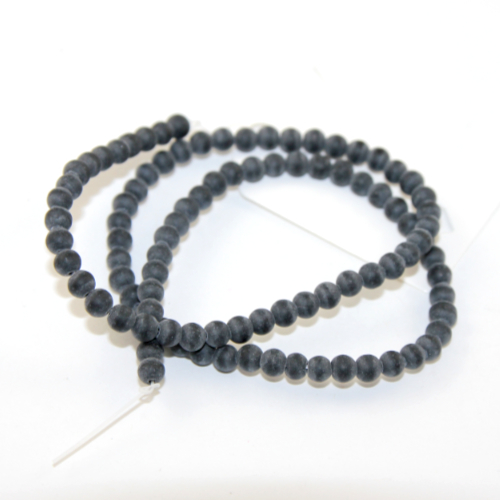 4mm Onyx Round Beads - 38cm Strand