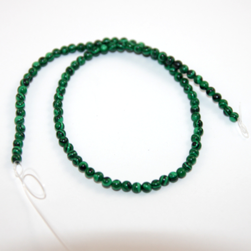 4mm Malachite Round Beads - 38cm Strand