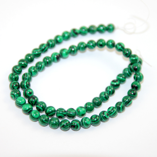 6mm Malachite Round Beads - 38cm Strand