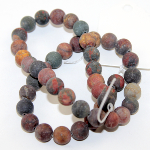 8mm Matte Picasso Jasper Round Beads - 38cm Strand
