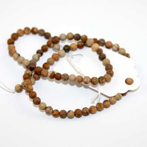 4mm Picture Jasper Round Beads - 38cm Strand