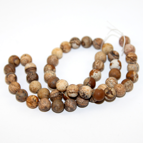 8mm Picture Jasper Round Beads - 38cm Strand