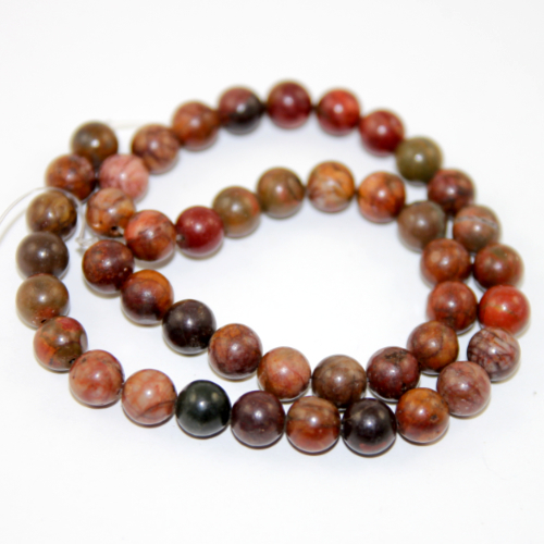 8mm Picasso Jasper Round Beads - 38cm Strand