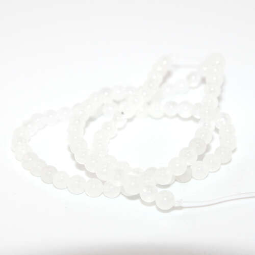 4mm White Jade Round Beads - 38cm Strand