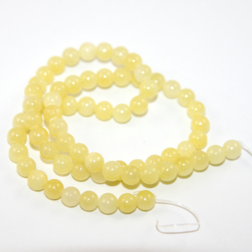 6mm Lemon Jade Round Beads - 38cm Strand