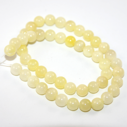 8mm Lemon Jade Round Beads - 38cm Strand