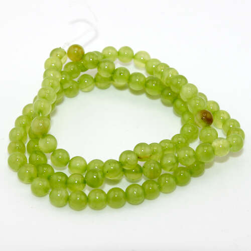 4mm Green Jade Round Beads - 38cm Strand