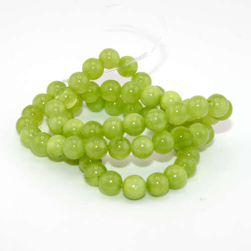 6mm Green Jade Round Beads - 38cm Strand