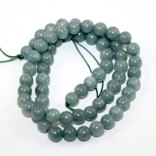 6mm Green Burmese Jade Round Beads - 38cm Strand
