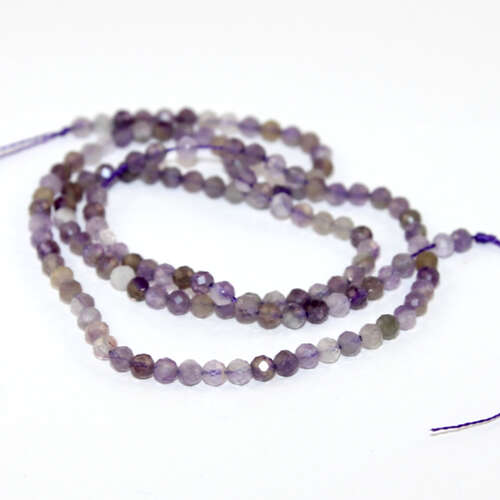 3mm Faceted Amethyst Round Beads - 36cm Strand